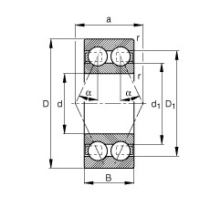 3004-B-TVH Angular contact ball bearings