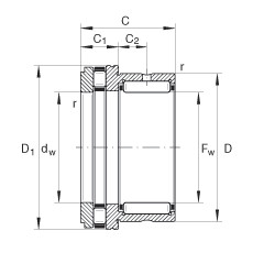 NKXR20 Needle roller/axial cylindrical roller bearings