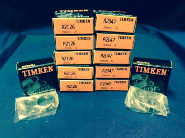 TIMKEN TAPERED ROLLER BEARING CUPS & CONES A2047 A2126 lot of  6 SETS