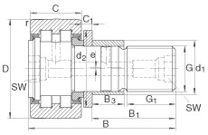 PWKRE35-2RS Stud type track rollers