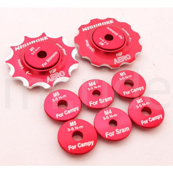 Wishbone Aero Jockey Wheels with Ceramic Bearings 9g 91011S for Campagnolo Red #1 image